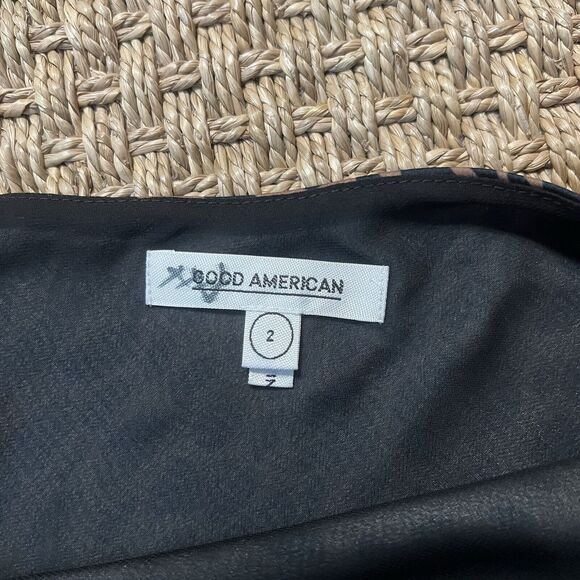 Good American Satin Leopard Print Slip Dress Midi Length Side Slit Sz 2 90s Y2K - Picture 5 of 10